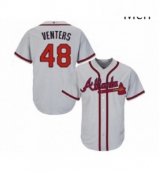Mens Atlanta Braves 48 Jonny Venters Replica Grey Road Cool Base Baseball Jersey Mens Atlanta Braves 48 Jonny Venters Replica Grey Road Cool Base Baseball Jersey
