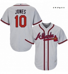 Mens Majestic Atlanta Braves 10 Chipper Jones Replica Grey Road Cool Base MLB Jersey Mens Majestic Atlanta Braves 10 Chipper Jones Replica Grey Road Cool Base MLB Jersey