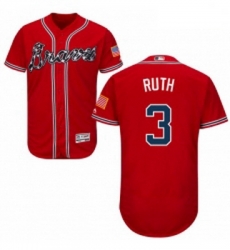 Mens Majestic Atlanta Braves 3 Babe Ruth Red Alternate Flex Base Authentic Collection MLB Jersey Mens Majestic Atlanta Braves 3 Babe Ruth Red Alternate Flex Base Authentic Collection MLB Jersey