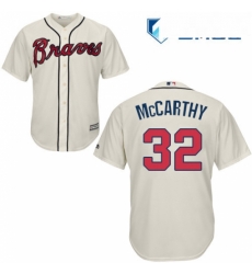 Mens Majestic Atlanta Braves 32 Brandon McCarthy Replica Cream Alternate 2 Cool Base MLB Jersey Mens Majestic Atlanta Braves 32 Brandon McCarthy Replica Cream Alternate 2 Cool Base MLB Jersey