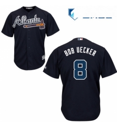 Mens Majestic Atlanta Braves 8 Bob Uecker Replica Blue Alternate Road Cool Base MLB Jersey Mens Majestic Atlanta Braves 8 Bob Uecker Replica Blue Alternate Road Cool Base MLB Jersey