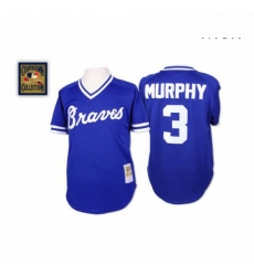 Mens Mitchell and Ness Atlanta Braves 3 Dale Murphy Replica Blue Throwback MLB Jersey Mens Mitchell and Ness Atlanta Braves 3 Dale Murphy Replica Blue Throwback MLB Jersey