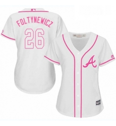 Womens Majestic Atlanta Braves 26 Mike Foltynewicz Replica White Fashion Cool Base MLB Jersey Womens Majestic Atlanta Braves 26 Mike Foltynewicz Replica White Fashion Cool Base MLB Jersey