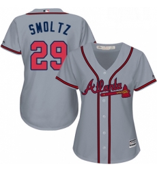 Womens Majestic Atlanta Braves 29 John Smoltz Replica Grey Road Cool Base MLB Jersey Womens Majestic Atlanta Braves 29 John Smoltz Replica Grey Road Cool Base MLB Jersey