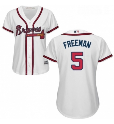 Womens Majestic Atlanta Braves 5 Freddie Freeman Replica White Home Cool Base MLB Jersey Womens Majestic Atlanta Braves 5 Freddie Freeman Replica White Home Cool Base MLB Jersey