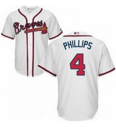 Youth Atlanta Braves #4 Brandon Phillips White Cool Base Jersey Youth Atlanta Braves #4 Brandon Phillips White Cool Base Jersey
