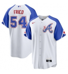 Youth Atlanta Braves 54 Max Fried White 2023 City Connect Stitched Baseball Jersey Youth Atlanta Braves 54 Max Fried White 2023 City Connect Stitched Baseball Jersey