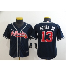 Youth Braves 13 Ronald Acuna Jr Nave Youth 2020 Nike Cool Base Jersey Youth Braves 13 Ronald Acuna Jr Nave Youth 2020 Nike Cool Base Jersey