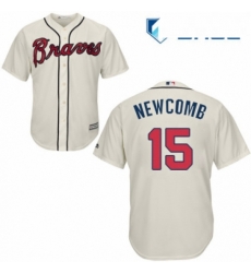 Youth Majestic Atlanta Braves 15 Sean Newcomb Replica Cream Alternate 2 Cool Base MLB Jersey Youth Majestic Atlanta Braves 15 Sean Newcomb Replica Cream Alternate 2 Cool Base MLB Jersey