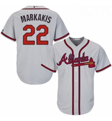 Youth Majestic Atlanta Braves 22 Nick Markakis Replica Grey Road Cool Base MLB Jersey Youth Majestic Atlanta Braves 22 Nick Markakis Replica Grey Road Cool Base MLB Jersey