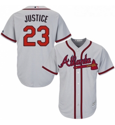 Youth Majestic Atlanta Braves 23 David Justice Authentic Grey Road Cool Base MLB Jersey Youth Majestic Atlanta Braves 23 David Justice Authentic Grey Road Cool Base MLB Jersey