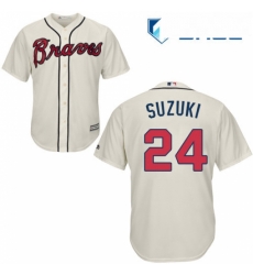 Youth Majestic Atlanta Braves 24 Kurt Suzuki Authentic Cream Alternate 2 Cool Base MLB Jersey Youth Majestic Atlanta Braves 24 Kurt Suzuki Authentic Cream Alternate 2 Cool Base MLB Jersey