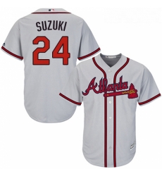 Youth Majestic Atlanta Braves 24 Kurt Suzuki Replica Grey Road Cool Base MLB Jersey Youth Majestic Atlanta Braves 24 Kurt Suzuki Replica Grey Road Cool Base MLB Jersey