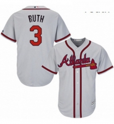Youth Majestic Atlanta Braves 3 Babe Ruth Authentic Grey Road Cool Base MLB Jersey Youth Majestic Atlanta Braves 3 Babe Ruth Authentic Grey Road Cool Base MLB Jersey