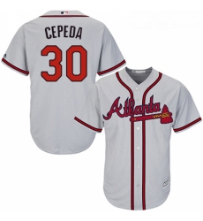 Youth Majestic Atlanta Braves 30 Orlando Cepeda Replica Grey Road Cool Base MLB Jersey Youth Majestic Atlanta Braves 30 Orlando Cepeda Replica Grey Road Cool Base MLB Jersey