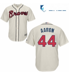 Youth Majestic Atlanta Braves 44 Hank Aaron Replica Cream Alternate 2 Cool Base MLB Jersey Youth Majestic Atlanta Braves 44 Hank Aaron Replica Cream Alternate 2 Cool Base MLB Jersey