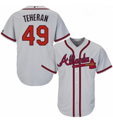 Youth Majestic Atlanta Braves 49 Julio Teheran Replica Grey Road Cool Base MLB Jersey Youth Majestic Atlanta Braves 49 Julio Teheran Replica Grey Road Cool Base MLB Jersey