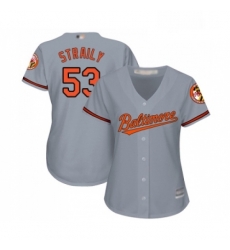 Womens Baltimore Orioles 53 Dan Straily Replica Grey Road Cool Base Baseball Jersey Womens Baltimore Orioles 53 Dan Straily Replica Grey Road Cool Base Baseball Jersey
