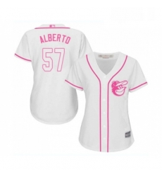 Womens Baltimore Orioles 57 Hanser Alberto Replica White Fashion Cool Base Baseball Jersey Womens Baltimore Orioles 57 Hanser Alberto Replica White Fashion Cool Base Baseball Jersey