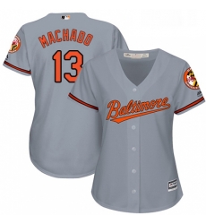 Womens Majestic Baltimore Orioles 13 Manny Machado Authentic Grey Road Cool Base MLB Jersey Womens Majestic Baltimore Orioles 13 Manny Machado Authentic Grey Road Cool Base MLB Jersey