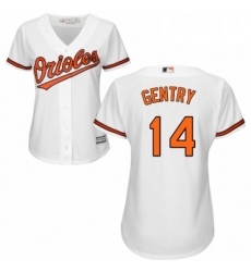 Womens Majestic Baltimore Orioles 14 Craig Gentry Replica White Home Cool Base MLB Jersey Womens Majestic Baltimore Orioles 14 Craig Gentry Replica White Home Cool Base MLB Jersey