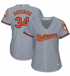 Womens Majestic Baltimore Orioles 34 Kevin Gausman Authentic Grey Road Cool Base MLB Jersey Womens Majestic Baltimore Orioles 34 Kevin Gausman Authentic Grey Road Cool Base MLB Jersey