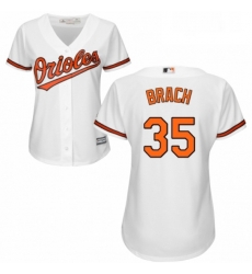 Womens Majestic Baltimore Orioles 35 Brad Brach Replica White Home Cool Base MLB Jersey Womens Majestic Baltimore Orioles 35 Brad Brach Replica White Home Cool Base MLB Jersey