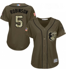 Womens Majestic Baltimore Orioles 5 Brooks Robinson Replica Green Salute to Service MLB Jersey Womens Majestic Baltimore Orioles 5 Brooks Robinson Replica Green Salute to Service MLB Jersey