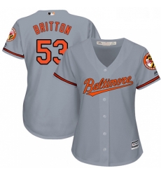 Womens Majestic Baltimore Orioles 53 Zach Britton Authentic Grey Road Cool Base MLB Jersey Womens Majestic Baltimore Orioles 53 Zach Britton Authentic Grey Road Cool Base MLB Jersey