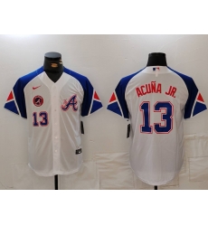 MLB Braves 13 Ronald Acuna White City Connect Cool Base Men Jersey 8 MLB Braves 13 Ronald Acuna White City Connect Cool Base Men Jersey 8