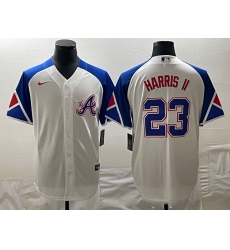 MLB Braves 23 Harris II White City Connect Cool Base Men Jersey 5 MLB Braves 23 Harris II White City Connect Cool Base Men Jersey 5