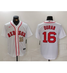 Men Boston Red Sox 16 Jarren Duran White Stitched Baseball Jersey Men Boston Red Sox 16 Jarren Duran White Stitched Baseball Jersey