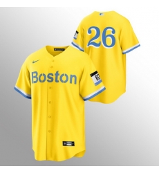 Men Boston Red Sox 26 Wade Boggs Men Nike 2021 City Connect Gold Fans Version MLB Jersey No Name Men Boston Red Sox 26 Wade Boggs Men Nike 2021 City Connect Gold Fans Version MLB Jersey No Name