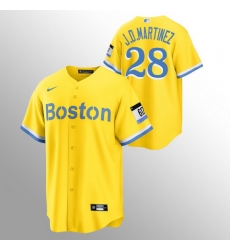 Men Boston Red Sox 28 J D Martinez Men Nike 2021 City Connect Gold Fans Version MLB Jersey Men Boston Red Sox 28 J D Martinez Men Nike 2021 City Connect Gold Fans Version MLB Jersey