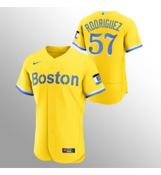 Men Boston Red Sox 57 Eduardo Rodriguez Men Nike 2021 City Connect Gold Authentic MLB Jersey Men Boston Red Sox 57 Eduardo Rodriguez Men Nike 2021 City Connect Gold Authentic MLB Jersey