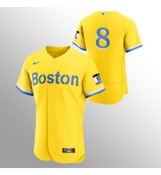Men Boston Red Sox 8 Carl Yastrzemski Men Nike 2021 City Connect Gold Authentic MLB Jersey No Name Men Boston Red Sox 8 Carl Yastrzemski Men Nike 2021 City Connect Gold Authentic MLB Jersey No Name