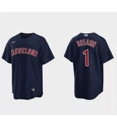 Men Cleveland Guardians 1 Amed Rosario Navy Cool Base Stitched Jersey Men Cleveland Guardians 1 Amed Rosario Navy Cool Base Stitched Jersey