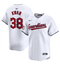 Men Cleveland Guardians 38 Steven Kwan White Home Limited Stitched Baseball Jersey Men Cleveland Guardians 38 Steven Kwan White Home Limited Stitched Baseball Jersey