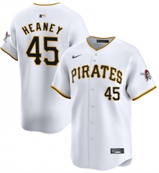 Men Pittsburgh Pirates 45 Andrew Heaney White 2025 Home Limited Stitched Baseball Jersey Men Pittsburgh Pirates 45 Andrew Heaney White 2025 Home Limited Stitched Baseball Jersey