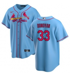 Men St Louis Cardinals 33 Brendan Donovan Blue Cool Base Stitched Jersey Men St Louis Cardinals 33 Brendan Donovan Blue Cool Base Stitched Jersey