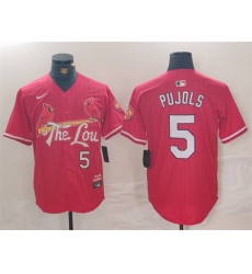 Men St Louis Cardinals 5 Albert Pujols Red 2024 City Connect Stitched Baseball Jersey Men St Louis Cardinals 5 Albert Pujols Red 2024 City Connect Stitched Baseball Jersey