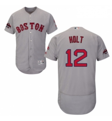 Mens Majestic Boston Red Sox 12 Brock Holt Grey Road Flex Base Authentic Collection 2018 World Series Jersey Serie Mens Majestic Boston Red Sox 12 Brock Holt Grey Road Flex Base Authentic Collection 2018 World Series Jersey Serie