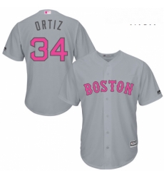 Mens Majestic Boston Red Sox 34 David Ortiz Replica Grey 2016 Mothers Day Cool Base MLB Jersey Mens Majestic Boston Red Sox 34 David Ortiz Replica Grey 2016 Mothers Day Cool Base MLB Jersey