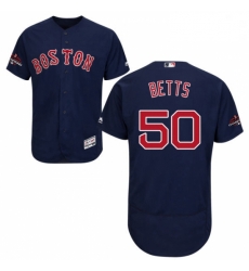 Mens Majestic Boston Red Sox 50 Mookie Betts Navy Blue Alternate Flex Base Authentic Collection 2018 World Series Jersey Mens Majestic Boston Red Sox 50 Mookie Betts Navy Blue Alternate Flex Base Authentic Collection 2018 World Series Jersey