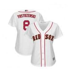 Womens Boston Red Sox 8 Carl Yastrzemski Authentic White 2019 Gold Program Cool Base Baseball Jersey Womens Boston Red Sox 8 Carl Yastrzemski Authentic White 2019 Gold Program Cool Base Baseball Jersey