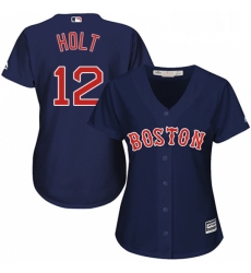 Womens Majestic Boston Red Sox 12 Brock Holt Authentic Navy Blue Alternate Road MLB Jersey Womens Majestic Boston Red Sox 12 Brock Holt Authentic Navy Blue Alternate Road MLB Jersey