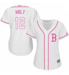 Womens Majestic Boston Red Sox 12 Brock Holt Replica White Fashion MLB Jersey Womens Majestic Boston Red Sox 12 Brock Holt Replica White Fashion MLB Jersey