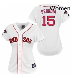 Womens Majestic Boston Red Sox 15 Dustin Pedroia Authentic White 2018 World Series Champions MLB Jersey Womens Majestic Boston Red Sox 15 Dustin Pedroia Authentic White 2018 World Series Champions MLB Jersey