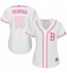Womens Majestic Boston Red Sox 15 Dustin Pedroia Authentic White Fashion MLB Jersey Womens Majestic Boston Red Sox 15 Dustin Pedroia Authentic White Fashion MLB Jersey