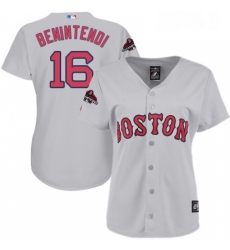 Womens Majestic Boston Red Sox 16 Andrew Benintendi Authentic Grey Road 2018 World Series Champions MLB Jersey Womens Majestic Boston Red Sox 16 Andrew Benintendi Authentic Grey Road 2018 World Series Champions MLB Jersey